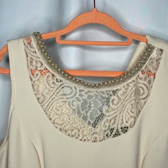 Maya Brooke Pearl Lace Cream Dress Set | Size 16 - Picture 7 of 16